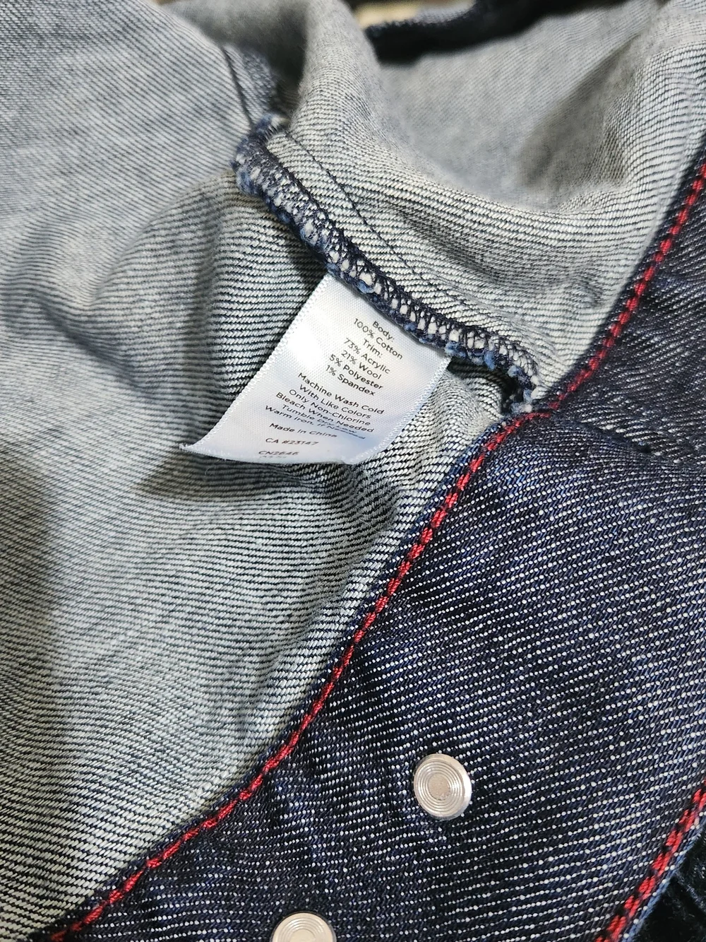 Denim Knit Jacket Sweater Collar Full-Zip Front Pockets Gorpcore-adjacent 22 WP
